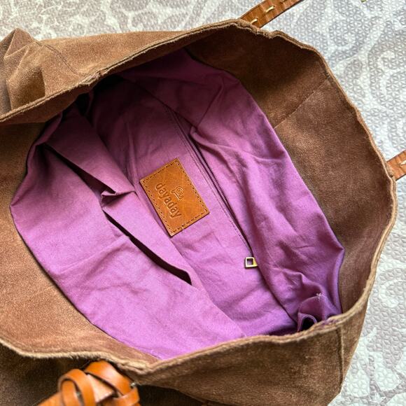 Vintage Dayaday Spain Brown Suede Leather Shoulder Bag Colorful Tassels Boho - Picture 7 of 8